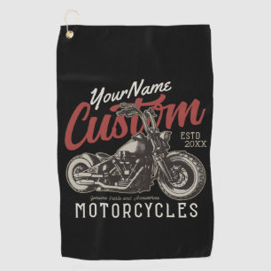Persoonlijke Motor Rebel Cruiser Biker Garage Golfhanddoek