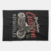 Persoonlijke Motor Rebel Cruiser Biker Garage Theedoek (Horizontaal)