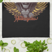 Persoonlijke Motorcycle Eagle Wings Biker Garage Theedoek (Gevouwen)