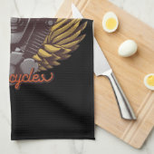 Persoonlijke Motorcycle Eagle Wings Biker Garage Theedoek (Quarter Fold)