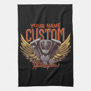 Persoonlijke Motorcycle Eagle Wings Biker Garage Theedoek