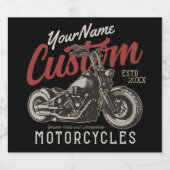 Persoonlijke Motorfiets Rebel Cruiser Biker Garage Bier Etiket (Enkel label)