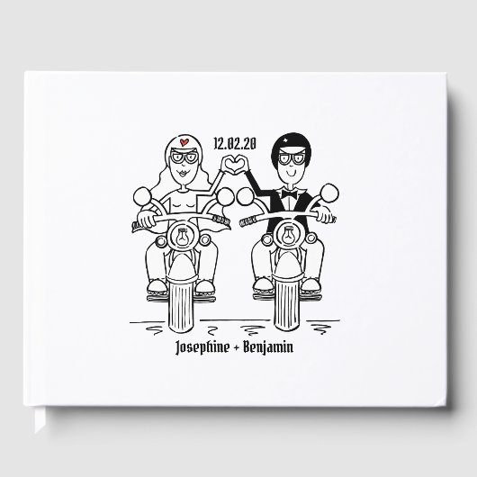 Persoonlijke Motorfiets Trouwdag Gastenboek (Voorkant)