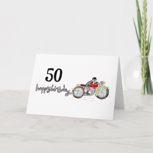 Persoonlijke motorfiets verjaardag kaart (Voorkant)