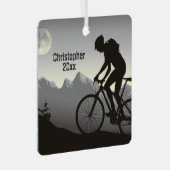 Persoonlijke mountainbiking, Full Moon Kerstmis Metalen Ornament (Voorkant Rechts)