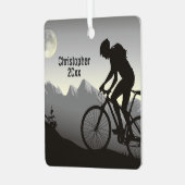 Persoonlijke mountainbiking, Full Moon Kerstmis Metalen Ornament (Voorkant links)