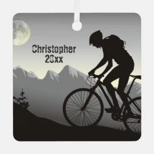 Persoonlijke mountainbiking, Full Moon Kerstmis Metalen Ornament