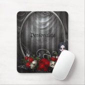 Persoonlijke mousepad - Gothic meisje, schedels en Muismat (Met muis)