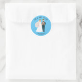 Persoonlijke Mr en Mrs Bruid en Bruidegom Ronde Sticker (Tas)