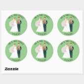 Persoonlijke Mr en Mrs Bruid en Bruidegom Ronde Sticker (Vel)