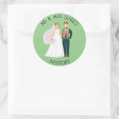 Persoonlijke Mr en Mrs Bruid en Bruidegom Ronde Sticker (Tas)