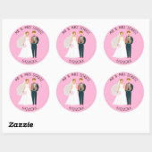 Persoonlijke Mr en Mrs Bruid en Bruidegom Ronde Sticker (Vel)
