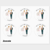 Persoonlijke Mr en Mrs Bruid en Bruidegom Ronde Sticker (Vel)