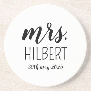 Persoonlijke Mr en Mrs huwelijksfeest– Op maat gem Zandsteen Onderzetter