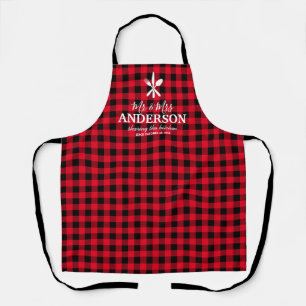 Persoonlijke Mr & Mrs Buffalo Plaid Schort