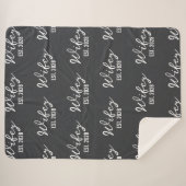 Persoonlijke Mr & Mrs Houtskooldeken, Huwelijkscad Sherpa Deken (Voorkant (horizontaal))