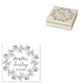 Persoonlijke Mr&Mrs Huwelijk met Rozenkrans Rubberstempel (Gestempeld)