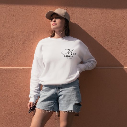 Persoonlijke Mrs met naam,Verloving, bruid Swea Trui