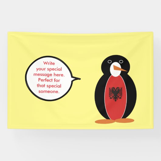 Persoonlijke Ms. Penguin Albanië Banner (Horizontaal)