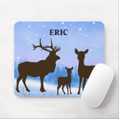 Persoonlijke muismat met een hertenfamilie (Met muis)
