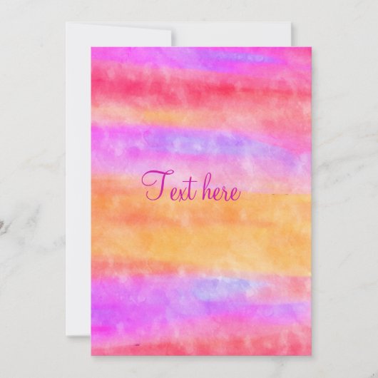 Persoonlijke Multi Kleur Aquarel Uitnodiging (Voorkant)