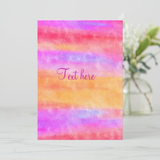 Persoonlijke Multi Kleur Aquarel Uitnodiging (Staand voorkant)