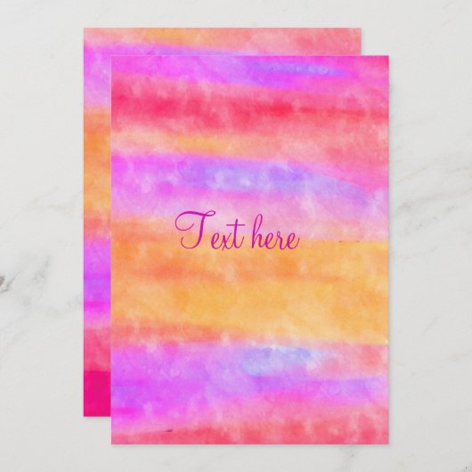 Persoonlijke Multi Kleur Aquarel Uitnodiging (Voorkant / Achterkant)