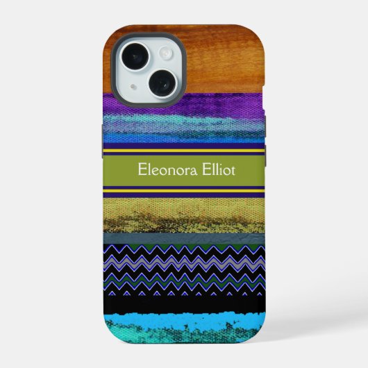 Persoonlijke Multi Kleur Strepen  iPhone 15 Case (Achterkant)