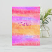 Persoonlijke Multi Kleur Waterverf Uitnodiging (Staand voorkant)
