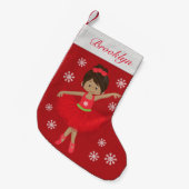 Persoonlijke multiculturele kerstballerina kleine kerstsok (Voorkant (Hangend))