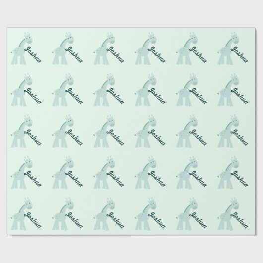 Persoonlijke Munt Giraffe Cadeaupapier (Vlak)