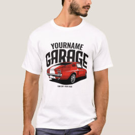 Persoonlijke Muscle Car 1967 Rode Fastback Garage T-shirt