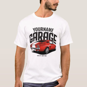 Persoonlijke Muscle Car 1967 Rode Fastback Garage T-shirt