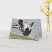 Persoonlijke Muscovy Eend Nog Een Verjaardag! Kaart (Gele Bloem)