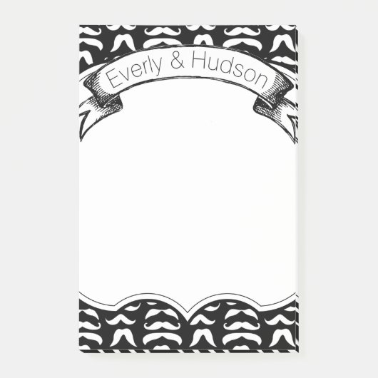 Persoonlijke Mustache Hipster Post-it® notes (Voorkant)