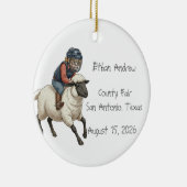 Persoonlijke Mutton Bustin Boy  Keramisch Ornament (Rechts)