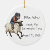 Persoonlijke Mutton Bustin Boy  Keramisch Ornament (Achterkant)