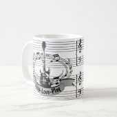 Persoonlijke muziek en gitaarthema Koffie-Mok Koffiemok (Voorkant links)