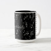 Persoonlijke muziek in zwart-wit tweekleurige koffiemok (Voorkant rechts)