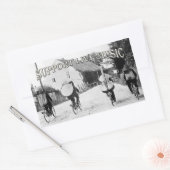 Persoonlijke muziek ondersteunen rechthoekige sticker (Envelop)