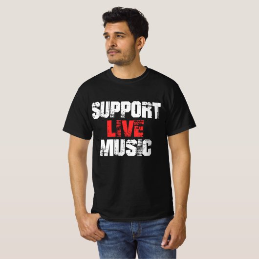 Persoonlijke muziek ondersteunen t-shirt (Voorkant volledig)