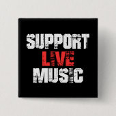 Persoonlijke muziek ondersteunen vierkante button 5,1 cm (Voorkant)