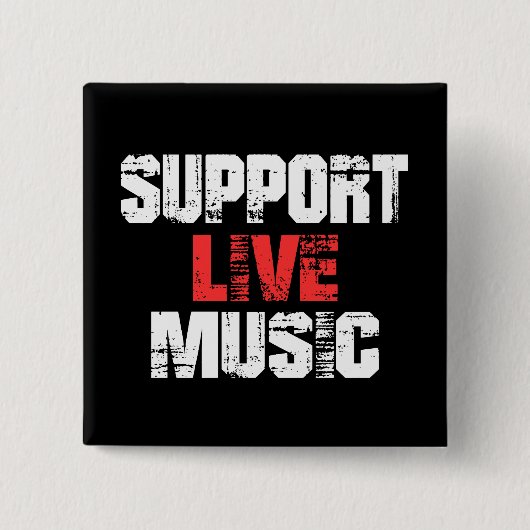 Persoonlijke muziek ondersteunen vierkante button 5,1 cm (Voorkant)