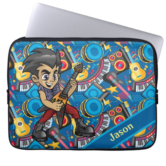 Persoonlijke Muziekaanime  Laptop Sleeve (Voorkant)