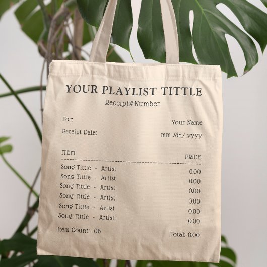 Persoonlijke muziekafspeellijst - Ontvangst van li Tote Bag
