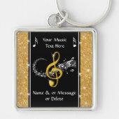 Persoonlijke muziekcadeaus voor haar, muziek sleutelhanger (Voorkant)