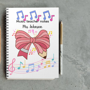 Persoonlijke muziekleraar, muzieknoot coquette notitieboek