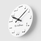 Persoonlijke Muzieknoten voor zwart-wit Ronde Klok (Hoek)