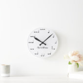 Persoonlijke Muzieknoten voor zwart-wit Ronde Klok (Huis)