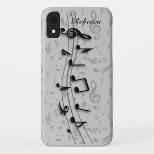 Persoonlijke Muzieknoten (zwart en grijs) Case-Mate iPhone Case